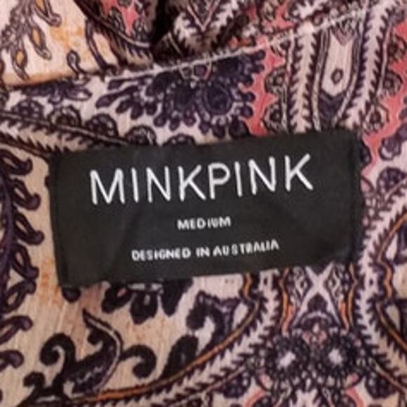 MINKPINK Paisley Midi Dress Romantic Boho Sheer Tiered Size Medium - Picture 5 of 5